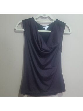 Reitmans Black Draped Sleeveless Blouse Size Small